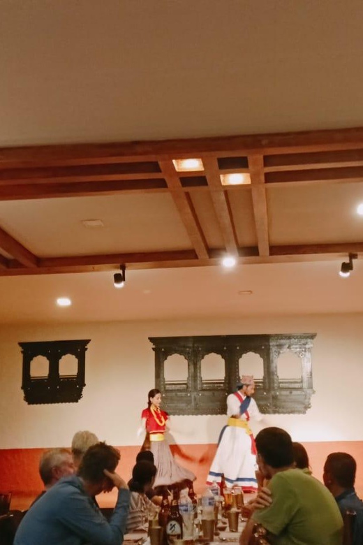 Kathmandu: Cultural Dinner Show with Traditional Dance - The Dinner Table: Fry Alu, Momo, Dal Bhat, and Dessert Curd