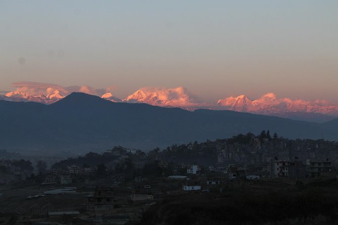 Mt Everest view from Nagarkot -hiking to Changu UNESCO site - From the lookout tower toward possible Everest views